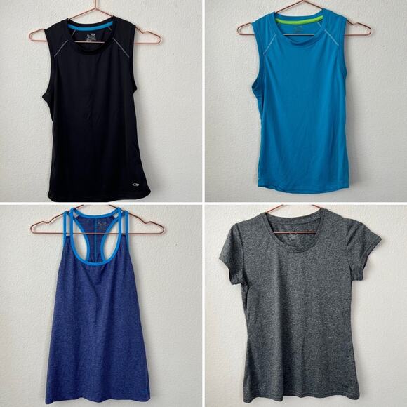 C9 by Champion Tops - 4x C9 Champion active workout tech tank top tee t-shirt blue black gray purple